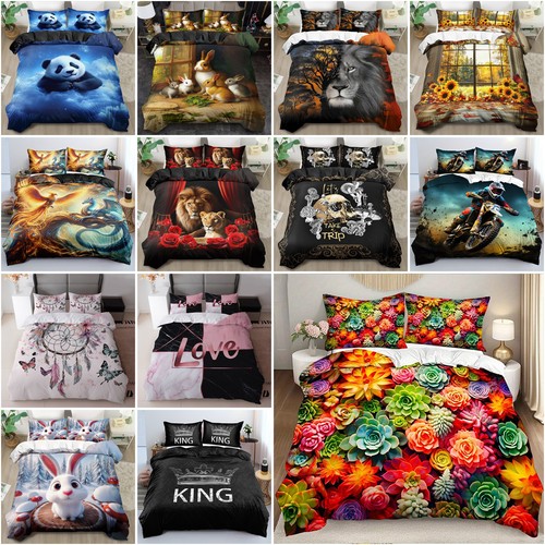 Lion panda succulent duvet - lion,