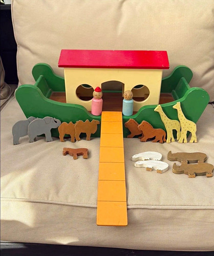 Vintage wooden noah ark - vintage,