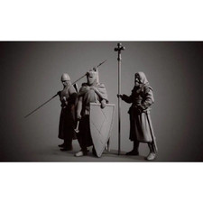 1/24 75mm Resin Model Kit Medieval Knights Warriors Crusaders Unpainted