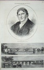 Original Old Antique Print