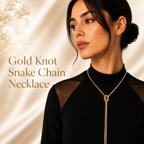 Gold knot snake - snake, necklace