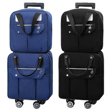 2Pcs Trolley Travel Bag Set On Wheels Lightweight Convertible Luggage Backpack