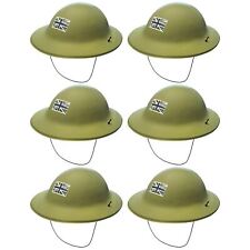 X 6 GREEN ARMY SOLDIER HELMETS