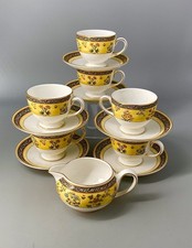 Wedgwood India 13-Piece Tea Set 6 Cups & Saucers + Milk Jug Made In England