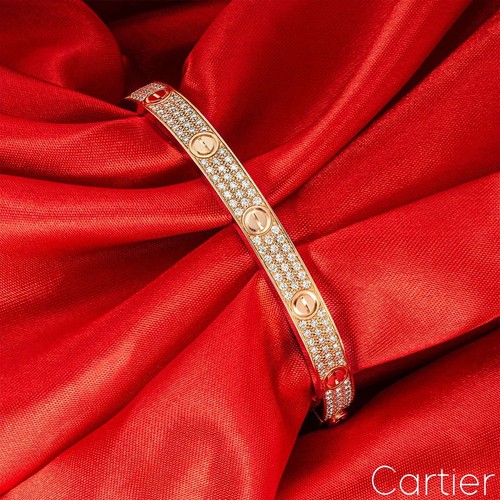 Cartier rose gold full - rose, pave