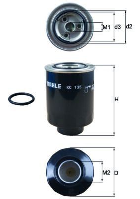Mahle 135d fuel filter - filter, fits