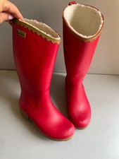 unisex Aigle red lined wellies