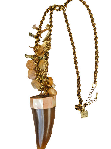 Vintage horn pendant necklace - pendant,