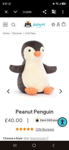 Jellycat peanut penguin large - jellycat,