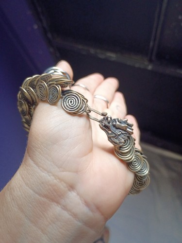 Vintage brass tone dragon head - brass,
