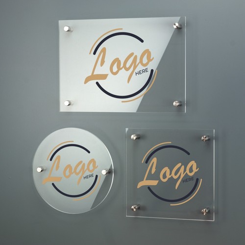 Acrylic business plaque - business,