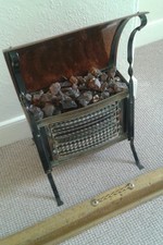 Antique copper hood brass  fire stove/arts & crafts style cottage fireplace