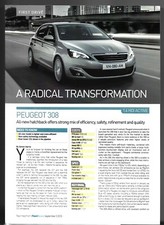 Peugeot 308 1.6 HDi Active 5dr Road Test 2013-14 UK Market Single Sheet Brochure