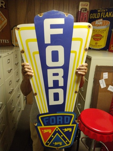 Vintage large ford porcelain - ford,