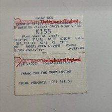 KISS - Kennedy street Crazy Nights '88 - Original concert ticket stub 1988