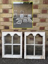 Pair of Reclaimed Old Edwardian Wooden Windows 402 x 525mm 402 x 527mm