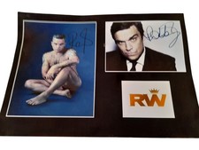  Memorabilia Autographed Photo Display featuring Iconic Robbie Williams