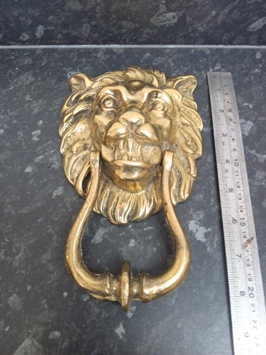 Large brass lion - brass,