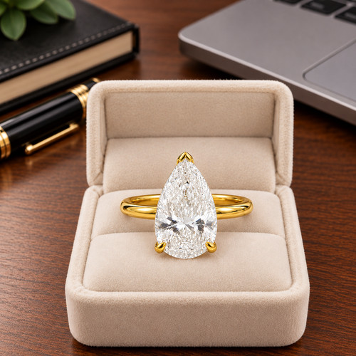 Pear cut 18k - ct, yellow