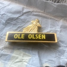Rare Ole Olsen 1970s Speedway Badge great item very rare 