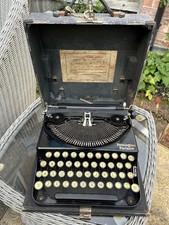 Vintage Remington Portable Typewriter Antique in case with document