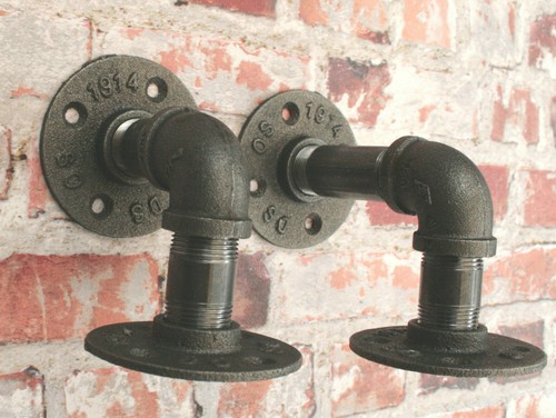 Industrial steel pipe shelf - industrial,