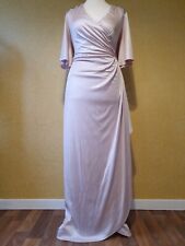 JENNY PACKHAM pink maxi drape dress sz 12 party wedding long grecian sleeves