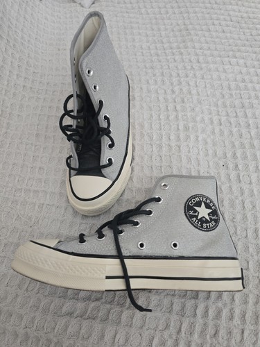 Sparkly silver converse - sparkly, high