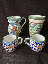 Italian pottery Cups Jug Vase
