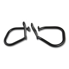 BLACK REAR CRASH BARS SADDLEBAG GUARDS FOR HARLEY DAVIDSON - Low Rider, Fat Boy