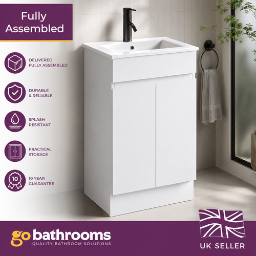 500mm matt white vanity - matt,