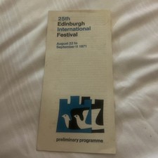 Edinburgh International Festival Souvenir Programme 1971 Collectable Rare