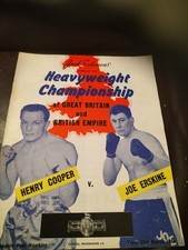 RARE BOXING PROGRAMME HEAVYWEIGHT HENRY COOPER V JOE ERSKINE WEMBLEY 21 MAR 1961