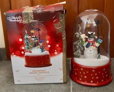 Christmas Large Snow Globe Musical Snowman Scene With Falling Snow