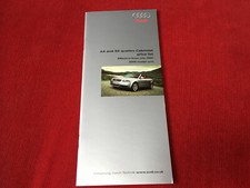 JULY 2005 2006 AUDI A4 S4 CABRIOLET UK ENGLISH PRICE OPTIONS LIST GUIDE BROCHURE