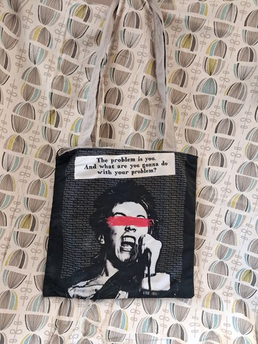 Handmade tote bag featuring - bag,