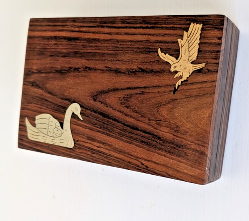 Vintage wooden brass - wooden, white