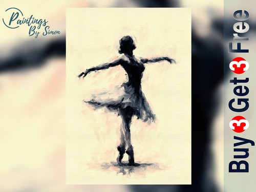 Ballerina dancer oil painting - oil,