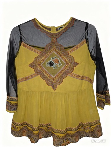 Chelsea girl mustard boho top - chelsea,