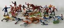 COLLECTION OF TIMPO STYLE COWBOY & INDIANS TOY SOLDIERS WILD WEST JOB LOT