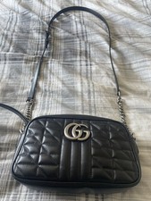Genuine Gucci GG Marmont Black Leather Handbag