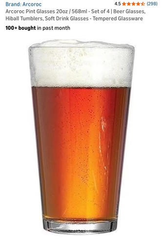 Arcoroc conique pint - arcoroc, glasses