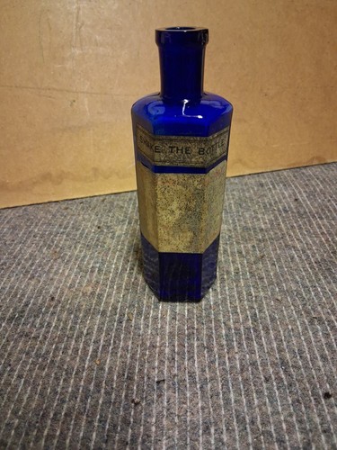 Vintage poison bottle blue - vintage,