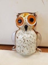 Murano Style glass Owl Hand Blown Sculpture H15CM X  W11CM   No Chips wt 0.900gm