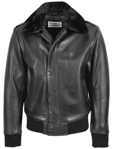 Mens leather bomber jacket - leather,