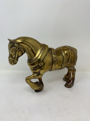 Vintage brass working horse - vintage,