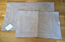2 x John Lewis Braided Textured Door Mat - Neutral 1 x Small, 1 x Large