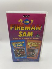 2 on 1 Fireman Sam Back in a Blaze of Glory - BBC VHS Video PAL