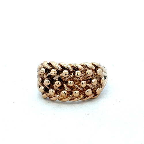 9ct yellow gold keeper - , ring