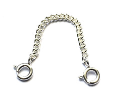 925 Sterling 2.3mm Silver Necklace Necklet Curb Extender Safety Chain 1" to 6"